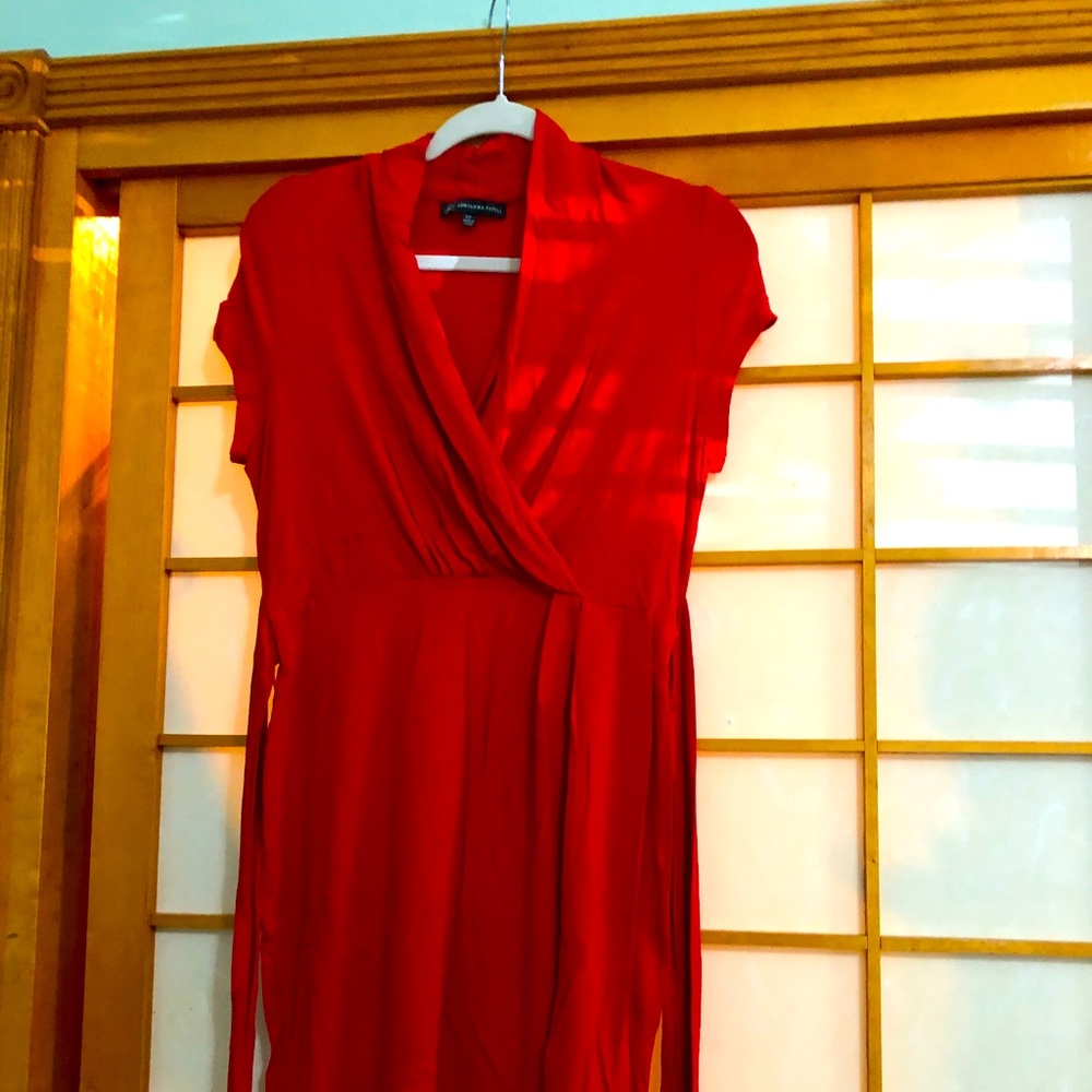 Adriana Papell red cotton dress size 10P